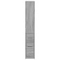 vidaXL Badschrank Schmal mit Rollen Grau Sonoma Holzwerkstoff