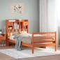 vidaXL Massivholzbett mit Regal ohne Matratze Wachsbraun 90x190 cm vidaXL Massivholzbett mit Regal ohne Matratze Wachsbraun 90x190 cm