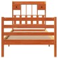 vidaXL Massivholzbett mit Regal ohne Matratze Wachsbraun 90x190 cm vidaXL Massivholzbett mit Regal ohne Matratze Wachsbraun 90x190 cm