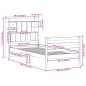vidaXL Massivholzbett mit Regal ohne Matratze Wachsbraun 90x190 cm vidaXL Massivholzbett mit Regal ohne Matratze Wachsbraun 90x190 cm