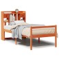vidaXL Massivholzbett mit Regal ohne Matratze Wachsbraun 75x190 cm vidaXL Massivholzbett mit Regal ohne Matratze Wachsbraun 75x190 cm