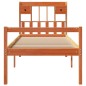 vidaXL Massivholzbett mit Regal ohne Matratze Wachsbraun 75x190 cm vidaXL Massivholzbett mit Regal ohne Matratze Wachsbraun 75x190 cm