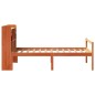 vidaXL Massivholzbett mit Regal ohne Matratze Wachsbraun 75x190 cm vidaXL Massivholzbett mit Regal ohne Matratze Wachsbraun 75x190 cm