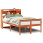 vidaXL Massivholzbett mit Regal ohne Matratze Wachsbraun 120x190 cm vidaXL Massivholzbett mit Regal ohne Matratze Wachsbraun 120x190 cm