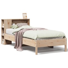 vidaXL Massivholzbett mit Regal ohne Matratze 100x200 cm Kiefer