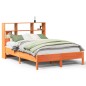 vidaXL Massivholzbett mit Regal ohne Matratze Wachsbraun 140x190 cm vidaXL Massivholzbett mit Regal ohne Matratze Wachsbraun 140x190 cm