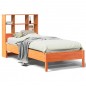 vidaXL Massivholzbett mit Regal ohne Matratze Wachsbraun 100x200 cm vidaXL Massivholzbett mit Regal ohne Matratze Wachsbraun 100x200 cm