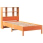 vidaXL Massivholzbett mit Regal ohne Matratze Wachsbraun 100x200 cm vidaXL Massivholzbett mit Regal ohne Matratze Wachsbraun 100x200 cm