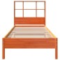 vidaXL Massivholzbett mit Regal ohne Matratze Wachsbraun 100x200 cm vidaXL Massivholzbett mit Regal ohne Matratze Wachsbraun 100x200 cm