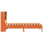 vidaXL Massivholzbett mit Regal ohne Matratze Wachsbraun 100x200 cm vidaXL Massivholzbett mit Regal ohne Matratze Wachsbraun 100x200 cm
