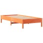 vidaXL Massivholzbett mit Regal ohne Matratze Wachsbraun 100x200 cm vidaXL Massivholzbett mit Regal ohne Matratze Wachsbraun 100x200 cm