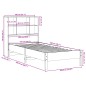 vidaXL Massivholzbett mit Regal ohne Matratze Wachsbraun 100x200 cm vidaXL Massivholzbett mit Regal ohne Matratze Wachsbraun 100x200 cm