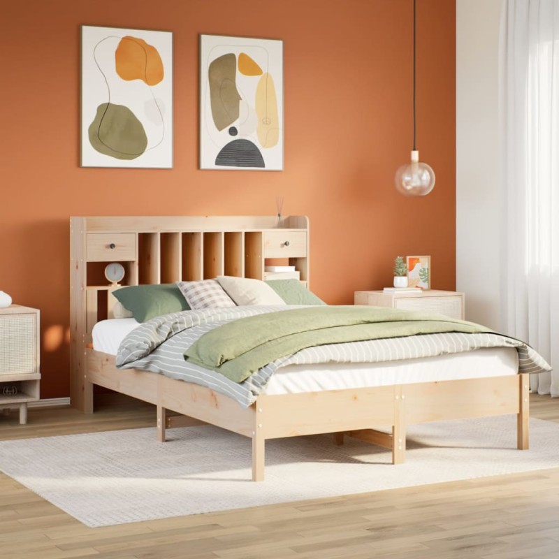 vidaXL Massivholzbett mit Regal ohne Matratze 160x200 cm Kiefer vidaXL Massivholzbett mit Regal ohne Matratze 160x200 cm Kiefer