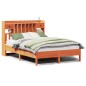 vidaXL Massivholzbett mit Regal ohne Matratze Wachsbraun 150x200 cm vidaXL Massivholzbett mit Regal ohne Matratze Wachsbraun 150x200 cm