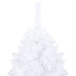 vidaXL Künstlicher Weihnachtsbaum mit Beleuchtung & Kugeln Weiß 120 cm