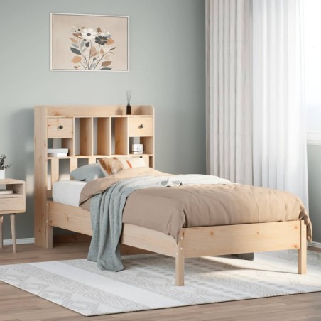 vidaXL Massivholzbett mit Regal ohne Matratze 100x200 cm Kiefer