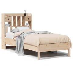 vidaXL Massivholzbett mit Regal ohne Matratze 100x200 cm Kiefer