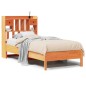 vidaXL Massivholzbett mit Regal ohne Matratze Wachsbraun 90x200 cm vidaXL Massivholzbett mit Regal ohne Matratze Wachsbraun 90x200 cm
