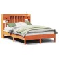 vidaXL Massivholzbett mit Regal ohne Matratze Wachsbraun 120x190 cm vidaXL Massivholzbett mit Regal ohne Matratze Wachsbraun 120x190 cm