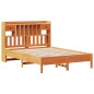 vidaXL Massivholzbett mit Regal ohne Matratze Wachsbraun 120x190 cm vidaXL Massivholzbett mit Regal ohne Matratze Wachsbraun 120x190 cm