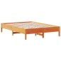 vidaXL Massivholzbett mit Regal ohne Matratze Wachsbraun 120x190 cm vidaXL Massivholzbett mit Regal ohne Matratze Wachsbraun 120x190 cm