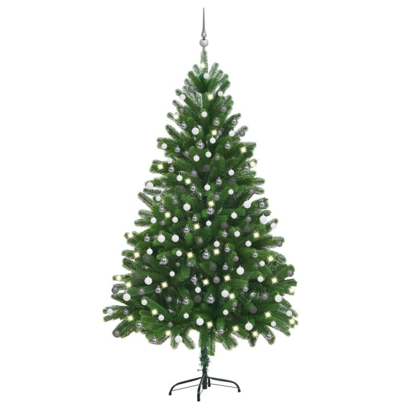 Künstlicher Weihnachtsbaum mit LEDs & Kugeln 210 cm Grün Künstlicher Weihnachtsbaum mit LEDs & Kugeln 210 cm Grün