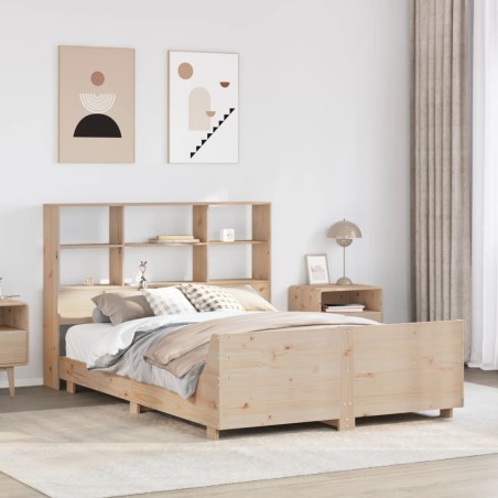 vidaXL Massivholzbett ohne Matratze 135x190 cm Kiefernholz