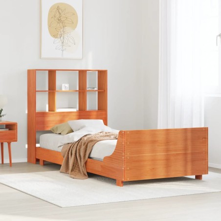 vidaXL Massivholzbett ohne Matratze Wachsbraun 90x190 cm Kiefernholz