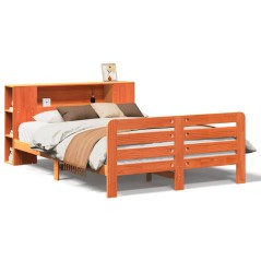 vidaXL Massivholzbett ohne Matratze Wachsbraun 140x200 cm Kiefernholz