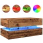 vidaXL Couchtisch mit LED-Leuchten Altholz-Optik 90x50x40 cm vidaXL Couchtisch mit LED-Leuchten Altholz-Optik 90x50x40 cm