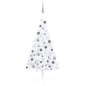 vidaXL Künstlicher Halb-Weihnachtsbaum Beleuchtung Kugeln Weiß 120 cm vidaXL Künstlicher Halb-Weihnachtsbaum Beleuchtung Kugeln Weiß 120 cm