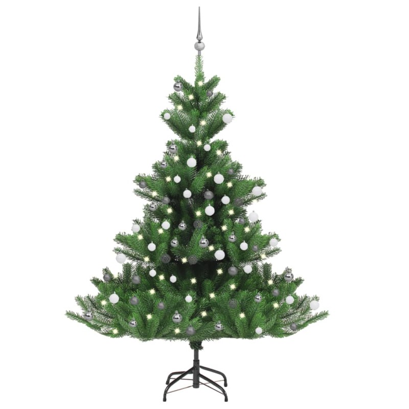 Künstlicher Weihnachtsbaum Nordmann LED & Kugeln Grün 180 cm Künstlicher Weihnachtsbaum Nordmann LED & Kugeln Grün 180 cm