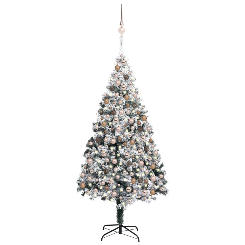 Künstlicher Weihnachtsbaum LEDs & Kugeln Beschneit Grün 300 cm Künstlicher Weihnachtsbaum LEDs & Kugeln Beschneit Grün 300 cm