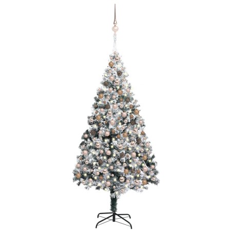 Künstlicher Weihnachtsbaum LEDs & Kugeln Beschneit Grün 300 cm