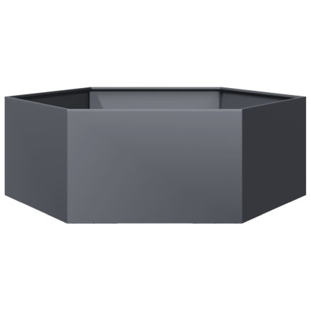 vidaXL Pflanzkübel Anthrazit Sechseckig 138x120x45 Stahl