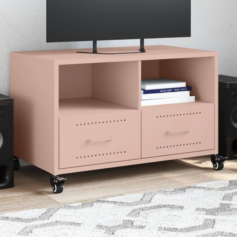 vidaXL TV-Schrank Rosa 68x39x43,5 cm Kaltgewalzter Stahl vidaXL TV-Schrank Rosa 68x39x43,5 cm Kaltgewalzter Stahl