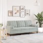 vidaXL 3-Sitzer-Sofa mit Zierkissen Hellgrau 180 cm Samt vidaXL 3-Sitzer-Sofa mit Zierkissen Hellgrau 180 cm Samt