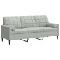 vidaXL 3-Sitzer-Sofa mit Zierkissen Hellgrau 180 cm Samt vidaXL 3-Sitzer-Sofa mit Zierkissen Hellgrau 180 cm Samt