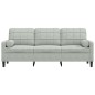 vidaXL 3-Sitzer-Sofa mit Zierkissen Hellgrau 180 cm Samt vidaXL 3-Sitzer-Sofa mit Zierkissen Hellgrau 180 cm Samt