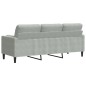vidaXL 3-Sitzer-Sofa mit Zierkissen Hellgrau 180 cm Samt vidaXL 3-Sitzer-Sofa mit Zierkissen Hellgrau 180 cm Samt
