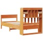 vidaXL Massivholzbett mit Regal ohne Matratze Wachsbraun 90x200 cm vidaXL Massivholzbett mit Regal ohne Matratze Wachsbraun 90x200 cm