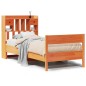 vidaXL Massivholzbett mit Regal ohne Matratze Wachsbraun 90x190 cm vidaXL Massivholzbett mit Regal ohne Matratze Wachsbraun 90x190 cm