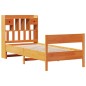 vidaXL Massivholzbett mit Regal ohne Matratze Wachsbraun 90x190 cm vidaXL Massivholzbett mit Regal ohne Matratze Wachsbraun 90x190 cm