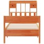 vidaXL Massivholzbett mit Regal ohne Matratze Wachsbraun 90x190 cm vidaXL Massivholzbett mit Regal ohne Matratze Wachsbraun 90x190 cm