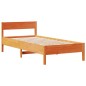 vidaXL Massivholzbett mit Regal ohne Matratze Wachsbraun 90x190 cm vidaXL Massivholzbett mit Regal ohne Matratze Wachsbraun 90x190 cm