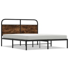 vidaXL Bettgestell ohne Matratze 140x200 cm Räuchereiche Holzwerkstoff