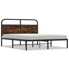 vidaXL Bettgestell ohne Matratze 160x200 cm Räuchereiche Holzwerkstoff