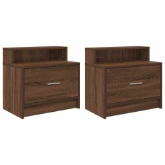 vidaXL Nachttische mit Schublade 2 Stk. Braun Eichen-Optik 51x31x47 cm