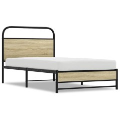 vidaXL Bettgestell ohne Matratze 107x203 cm Sonoma-Eiche Holzwerkstoff