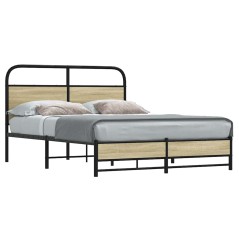 vidaXL Bettgestell ohne Matratze 120x200 cm Sonoma-Eiche Holzwerkstoff